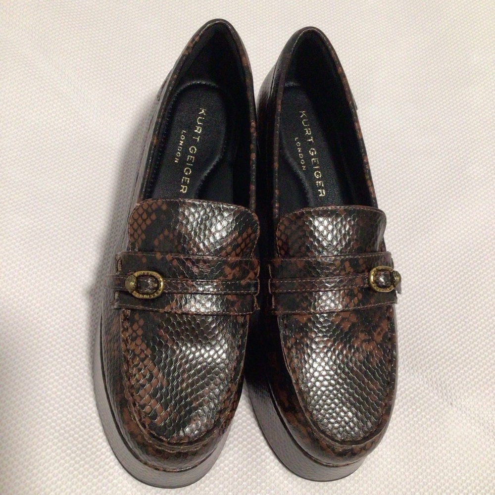 Kurt Geiger Brown Platform Loafers
